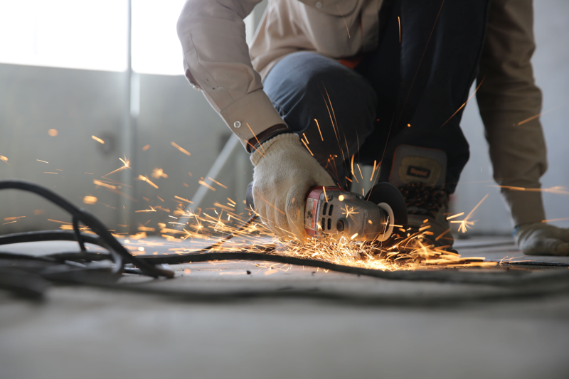 Working on a project with a grinder