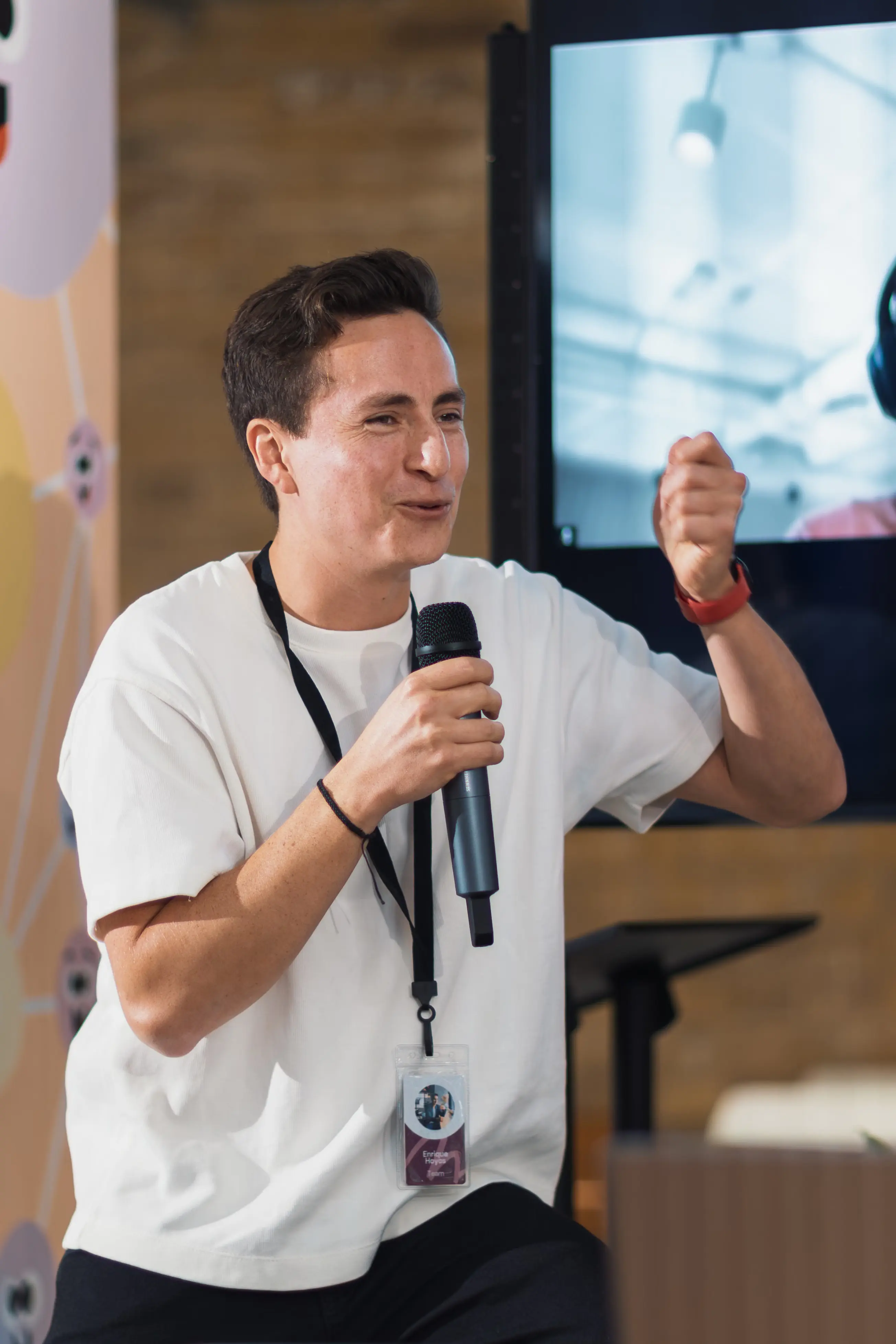Developer presenting their work